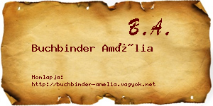 Buchbinder Amélia névjegykártya